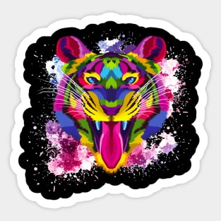 Pop Art Colorful Tiger Sticker